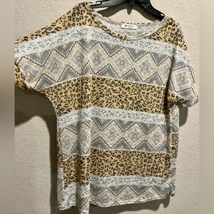 Bombom top with cheetah print-large